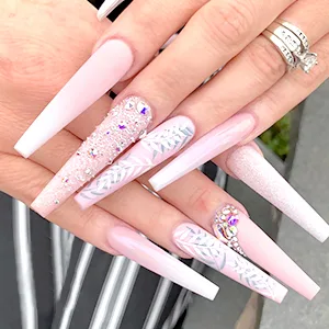 Extra Long Coffin Nail Tips, Clear Acrylic Nail Tips 550 Pcs Half Cover Artificial False Nails for Salons and DIY Nail Art with Box (9 Sizes) XL half cover - nail tips