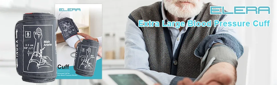 Extra Large Blood Pressure Cuff, ELERA 9-20.5 Inches (22-52CM) XL Replacement Cuff for Big Arm, Compatible with Omron BP, Cuff Only - product information 1