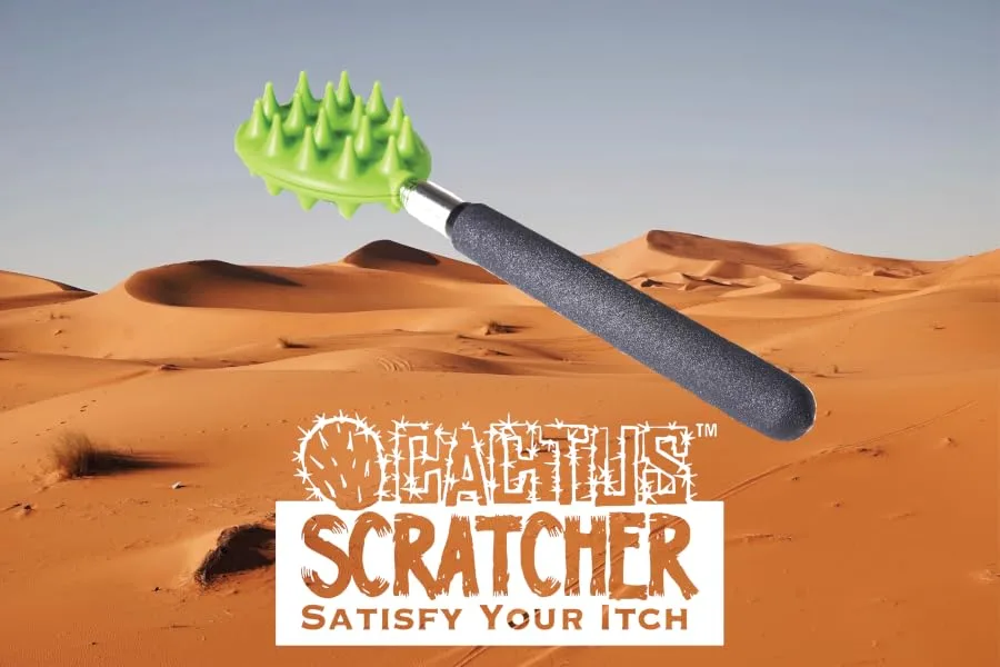 Extendable Cactus Back Scratcher, ABS Plastic, Relieves Itching on Back, Neck, Head, Beard, and Body, 16 Spikes per Side, 8.5 Inches Compact to 24.5 Inches Extended (Blue) Light Blue - product information 1