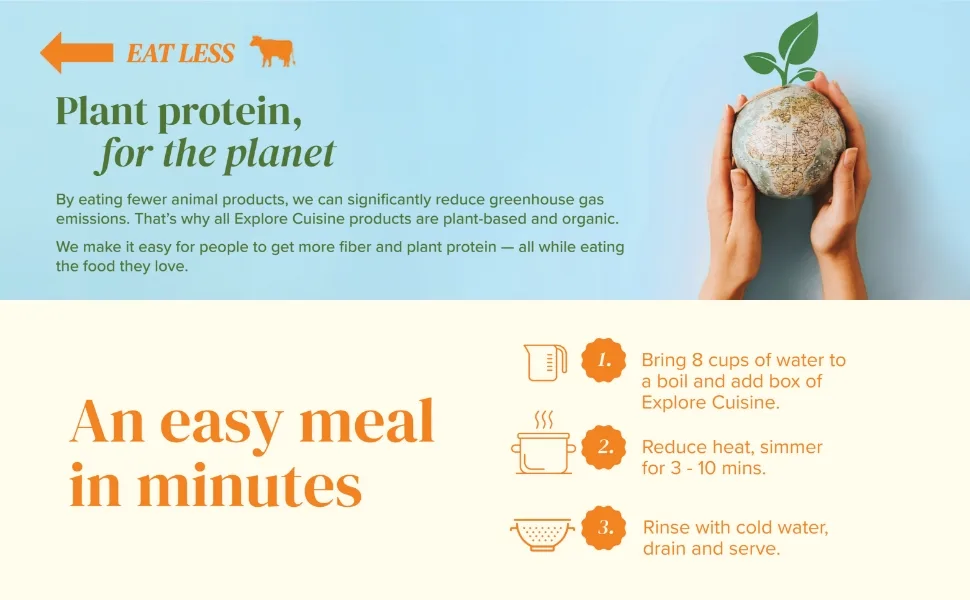 Explore Cuisine Red Lentil Penne, 8 Ounce - Explore Cuisine - Plant Protein