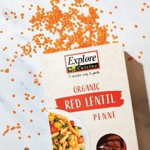 Explore Cuisine Organic Black Bean Spaghetti - 8 oz - Easy-to-Make Pasta - High in Plant-Based Protein - Non-GMO, Gluten Free, Vegan, Kosher - Explore Cuisine - Organic Red Lentil Penne