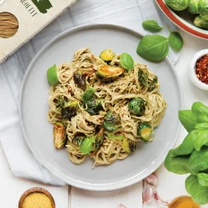 Explore Cuisine Organic Black Bean Spaghetti - 8 oz - Easy-to-Make Pasta - High in Plant-Based Protein - Non-GMO, Gluten Free, Vegan, Kosher - Explore Cuisine - Plated