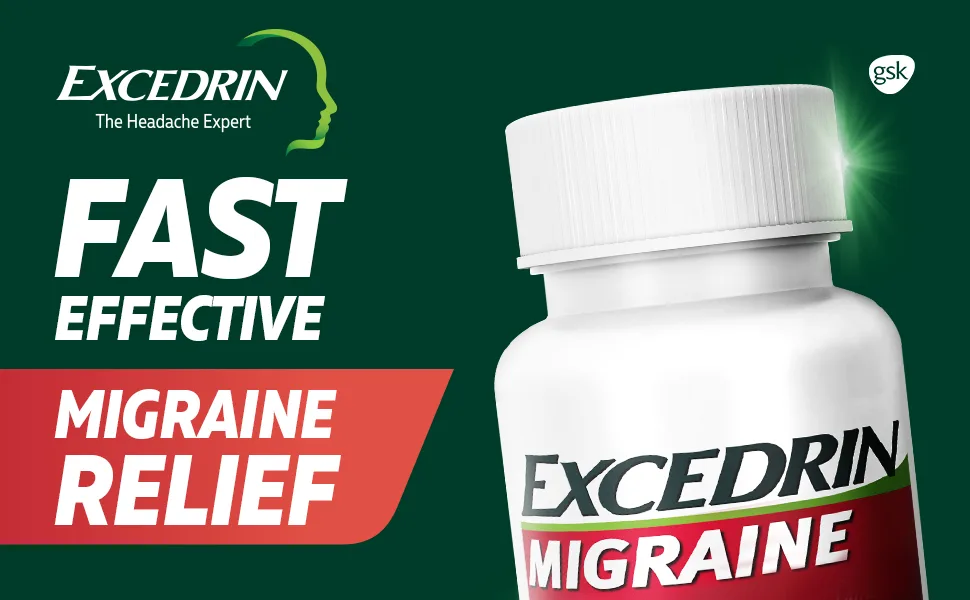 Excedrin Migraine Relief Caplets to Alleviate Migraine Symptoms - 100 Count - Excedrin Migraine Caplets for Migraine Headache Relief, 100 count
