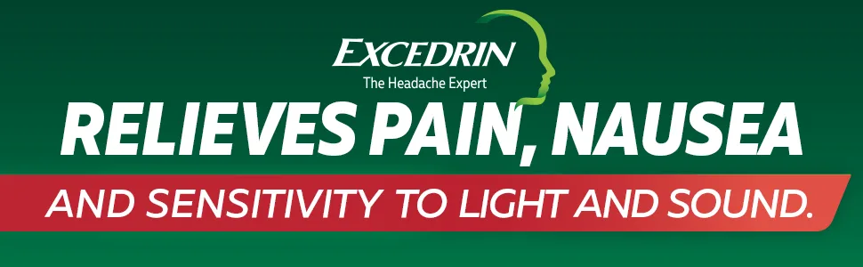 Excedrin Migraine Relief Caplets to Alleviate Migraine Symptoms - 100 Count - Excedrin Migraine Caplets for Migraine Headache Relief, 100 count