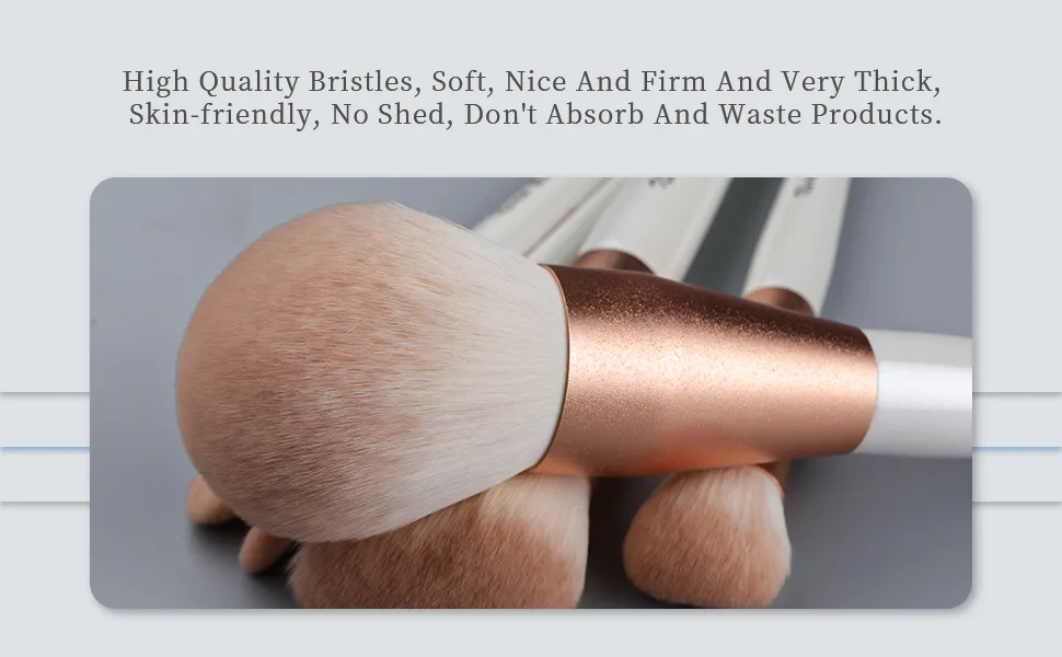 EVRCHGIEA Professional Makeup Brushes Set Concealers Foundation Blending Eye Shadow Blush Concealers Makeup Brush Kit (White 12pcs) - high quality soft bristles