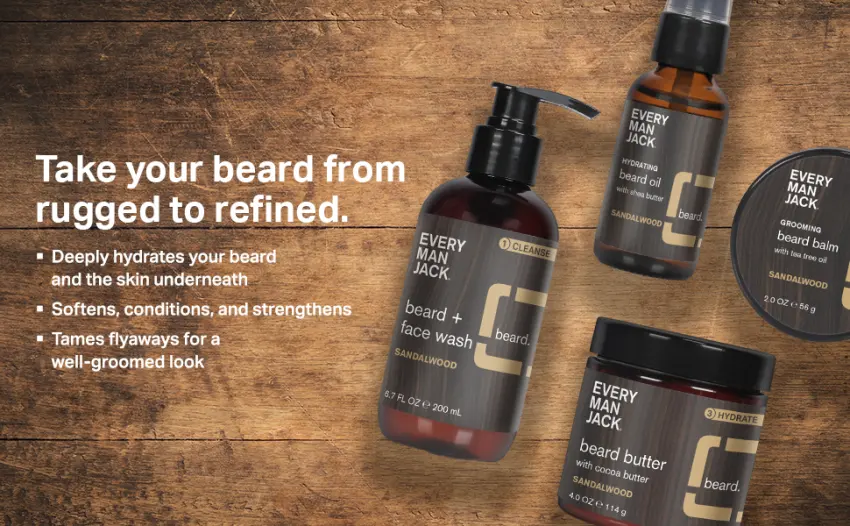 Every Man Jack Beard and Face Wash, Sandalwood Fragance, 6.7 FL OZ / 200mL (Pack of 2) - image