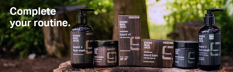 Every Man Jack Beard and Face Wash, Sandalwood Fragance, 6.7 FL OZ / 200mL (Pack of 2) - image