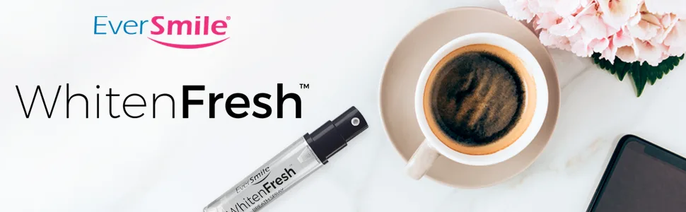 EverSmile WhitenFresh On-The-Go Teeth Whitening & Breath Freshening Spray - 2 Pack 0.34 Fl Oz (Pack of 2) - EverSmile WhitenFresh