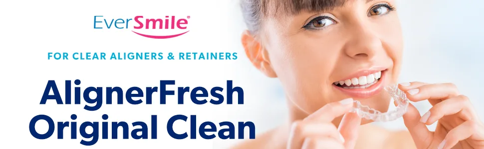 EverSmile AlignerFresh Original Clean - AlignerFresh Cleaning Foam for Invisalign, ClearCorrect, Essix, Hawley Trays/Aligners. Cleans, Kills Bacteria, Whitens Teeth & Fights Bad Breath - AlignerFresh Original Clean