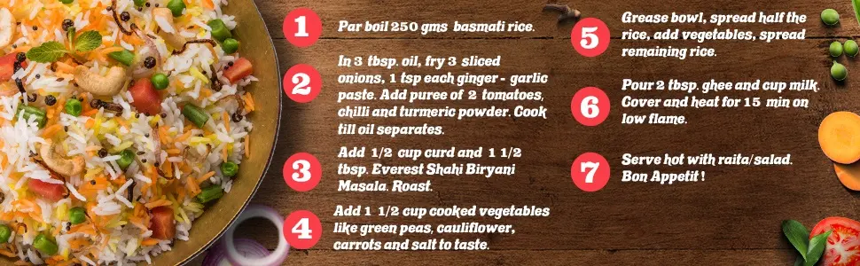 Everest Shahi Biryani Masala - 50g., 1.75oz. - product information 3