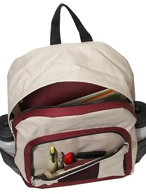 Everest Luggage Backpack with Front and Side Pockets, Black, Large - bp2027