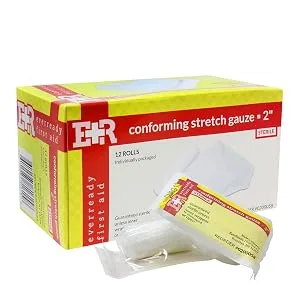 Ever Ready First Aid Sterile Conforming Gauze Roll Bandage - Box of 12-2 inch 2" - box and bandages