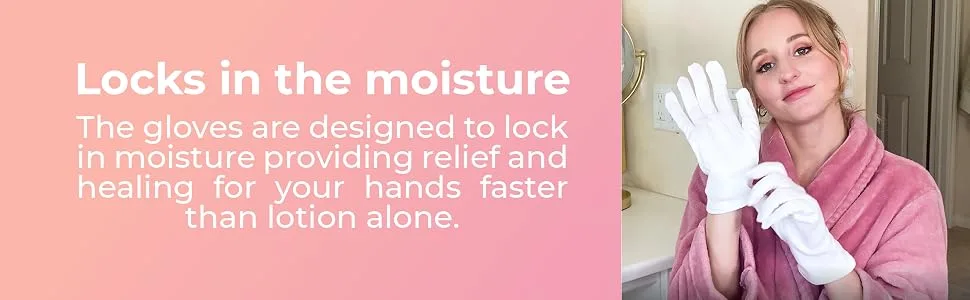 Eurow Dry Hand Healing Moisturizing Gloves for Men and Women, Night and Day, Durable and Reusable, 2 Pairs - Eurow Cotton Cosmetic Moisturizing Therapy Gloves, One-size-fits-most, White, 2 Pairs
