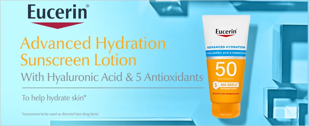 Eucerin Sun Advanced Hydration SPF 50 Sunscreen Lotion, 5 Fl Oz Tube - eucerin sun, sunscreen, advanced hydration, sunblock, spf 50, lotion