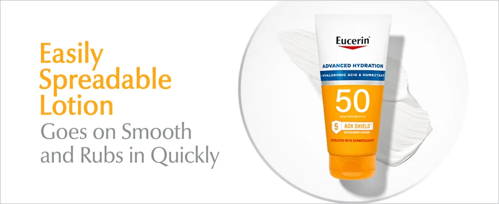 Eucerin Sun Advanced Hydration SPF 50 Sunscreen Lotion, 5 Fl Oz Tube - eucerin sun, sunscreen, advanced hydration, sunblock, spf 50, lotion