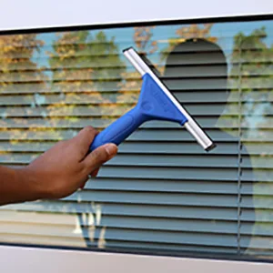 Ettore-17008 8-Inch All Purpose Window Squeegee with Lifetime Silicone Rubber Blade, Blue - 17008