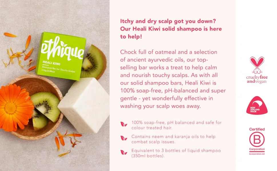 Ethique Heali Kiwi Solid Dandruff Shampoo Bar - 3.88oz - 1Ct Kiwi 1 Pack - Ethique, Your new favorite shampoo!