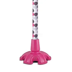 Essential Medical Supply Super Big Foot Standing Cane Tip, Flexes While Walking, Six Feet for Greater Stability, Pink - Standing Cane Tip