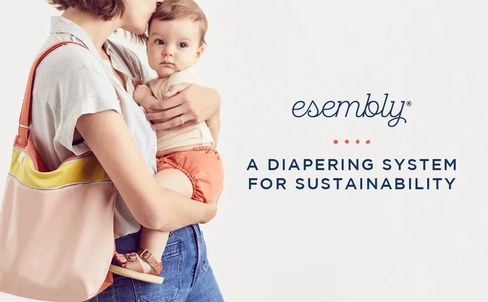 Esembly Pail Pouch, Hangable and Washable Waterproof Diaper Pail Liner and Reusable Laundry Bag, One Size, Sea Salt Pail Pouch One Size - diaper trash can