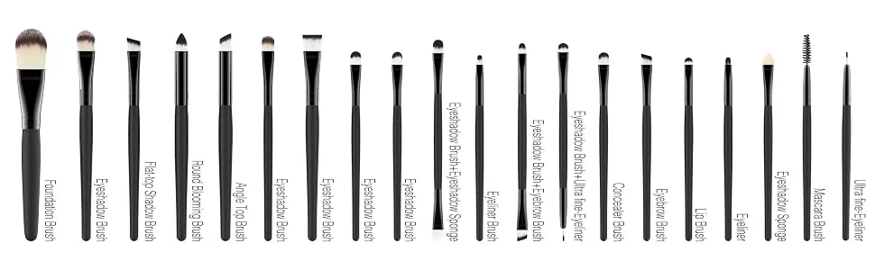 EmaxDesign 20 Pieces Makeup Brush Set Professional Face Eye Shadow Eyeliner Foundation Blush Lip Makeup Brushes Powder Liquid Cream Cosmetics Blending Brush Tool - EmaxDesign 20 Pieces Makeup Brush Set Eyeliner Brushes