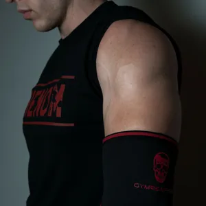 Elbow Sleeves (1 Pair) W/ Wrist Wraps - Elbow Brace For Support & Compression for Powerlifting, Weightlifting, Bench & Tendonitis - 5mm Neoprene - For Men & Women Black/White Medium - product information 7