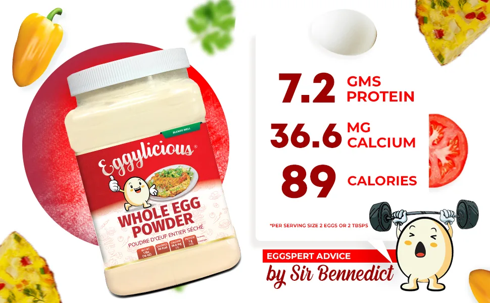 Eggylicious Whole Egg Powder, Dried Natural Protein Powder, Made from Fresh Eggs, White & Yolk mixed, Pasteurized, Non-GMO, No Additives, Used for Baking Icing,1lbs(16oz) - product information 2