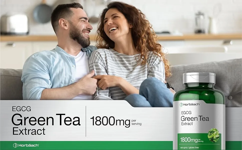 EGCG Green Tea Extract Pills | 180 Capsules | Max Potency | Non-GMO & Gluten Free Supplement | by Horbaach - Green Tea
