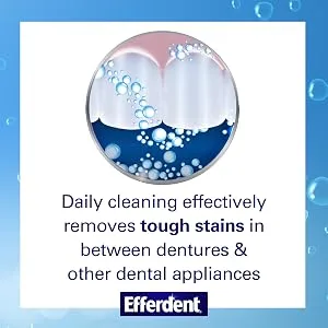 Efferdent Retainer Cleaner & Denture Cleanser Tablets, Fresh & Clean, Minty Fresh, 90 Tablets 90 Count (Pack of 1) Denture Cleanser Tablets - Daily cleaning effectively removes tough stains in between dentures & other dental appliances