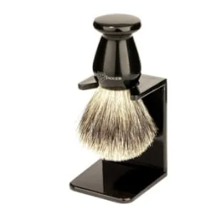 Edwin Jagger Best Badger Shaving Brush with Drip Stand, Imitation Ebony, Medium, Black - product information 2