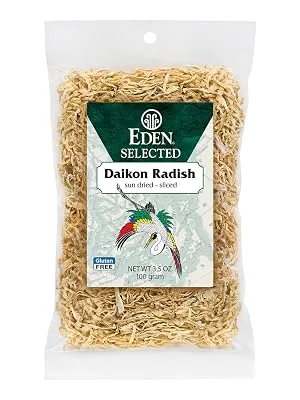 Eden Daikon Radish, Sun Dried and Finely Sliced, Traditionally Made in Japan, 3.5 oz - Daikon