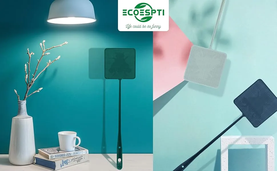 ECOESPTI Fly Swatter, 3Pcs Long Handle Heavy Duty Fly Swatter, Durable Plastic Fly Killers with Tweezers Plastic M - ECOESPTI 3Pcs Long Handle Heavy Duty Fly Swatter, Durable Plastic Fly Killers with Tweezers