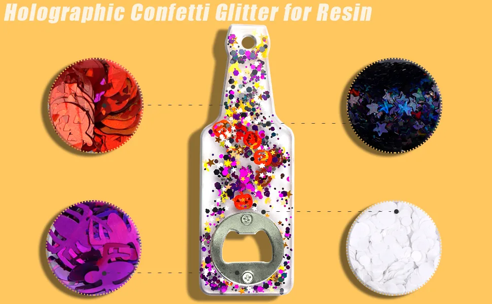 EBANKU 2 Boxes Halloween Nail Art Glitter Sequins, Pumpkin Witch Spider Bat Holographic Confetti Glitter for Acrylic Nails Design Halloween Party Decor - product information 3