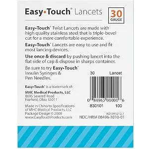 EasyTouch Twist Lancets - 30 G, (100 per Box) - product information 3