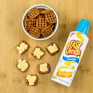 Easy Cheese Cheddar Cheese Snack, 8 oz - Easy Cheese Pretzels