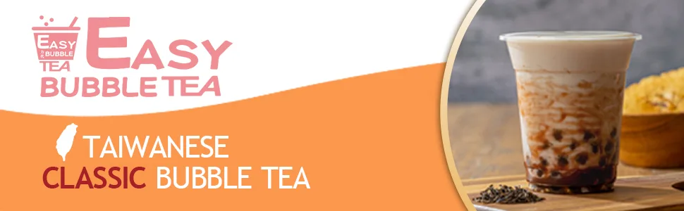 EASY BUBBLE TEA,Classic Flavor, Authentic instant Boba tea Bubble tea Pearl tapioca Milk Tea Kit, under 1minute (Molasses with Boba,Paper Straws,microwaveable cup 5 Servings) - classic