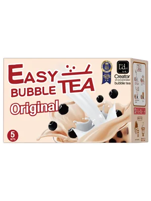 EASY BUBBLE TEA,Classic Flavor, Authentic instant Boba tea Bubble tea Pearl tapioca Milk Tea Kit, under 1minute (Molasses with Boba,Paper Straws,microwaveable cup 5 Servings) - ezbbt