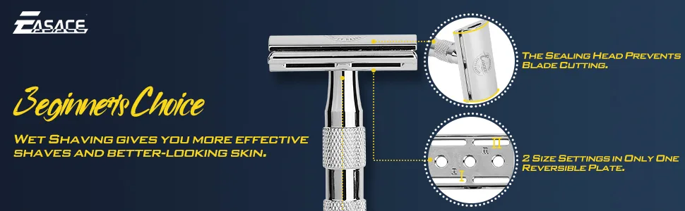 EASACE Long Handle Double Edge Safety Razor Razors for Men Women Classic Wet Shaving Kit，Metal Razor+1 Stand+1 Shaver Cleaning Brush+10 Stainless Steel Double Edge Safety Razor Blades（Silver） - Why should you shave with EASACE Double Edge Safety Razor？