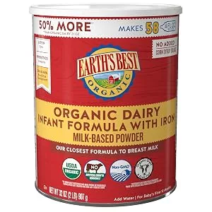 Earth's Best Organic Dairy Infant Powder Formula with Iron, Omega-3 DHA and Omega-6 ARA, 32 Ounce - prdouct