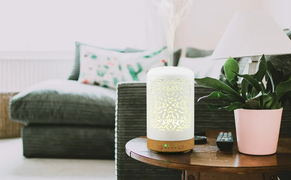 Earnest Living Essential Oil Diffuser White Ceramic Diffuser 100 ml Timers Night Lights and Auto Off Function Home Office Humidifier Aromatherapy Diffusers for Essential Oils Ceramic Elegance (Set of 1) - Ceramic Diffuser