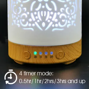 Earnest Living Essential Oil Diffuser White Ceramic Diffuser 100 ml Timers Night Lights and Auto Off Function Home Office Humidifier Aromatherapy Diffusers for Essential Oils Ceramic Elegance (Set of 1) - product information 5