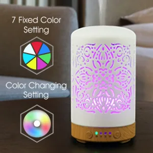 Earnest Living Essential Oil Diffuser White Ceramic Diffuser 100 ml Timers Night Lights and Auto Off Function Home Office Humidifier Aromatherapy Diffusers for Essential Oils Ceramic Elegance (Set of 1) - product information 6