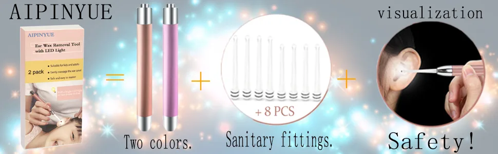Ear Pick，Ear Wax Removal Tool，LED Lights Ear Cleaning Kit，Updated Version、Non-Slip，Soft Safety Spoon Head，Replaceable and Easy to Clean，Safe Material - 主页海报