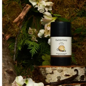Each & Every Natural Aluminum-Free Deodorant for Sensitive Skin with Essential Oils, Plant-Based Packaging, Lavender & Lemon, 2.5 Oz. - Each and Every Cedar and Vanilla deodorant