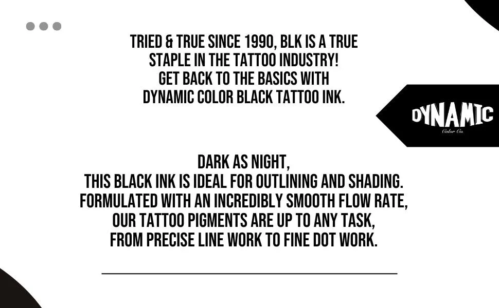 Dynamic Black Ink 8oz Bottle - Black Ink 8oz
