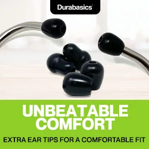Durabasics Stethoscope Ear Tips Replacement for Littmann Stethoscopes - Compatible with Littman Ear Tips Replacement, Stethoscope Ear Pieces, Littmann Stethoscope Parts & Cardiology IV Parts - Black - Unbeatable Comfort