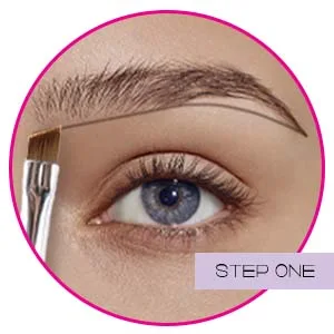 Duo Eyebrow Brush by Keshima - Premium Quality Angled Eye Brow Brush and Spoolie Brush - step one , outline brow , angled brow brush