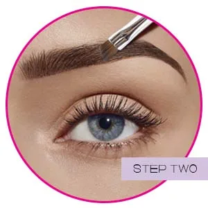 Duo Eyebrow Brush by Keshima - Premium Quality Angled Eye Brow Brush and Spoolie Brush - step two , fill and define brow , angled eyebrow brush
