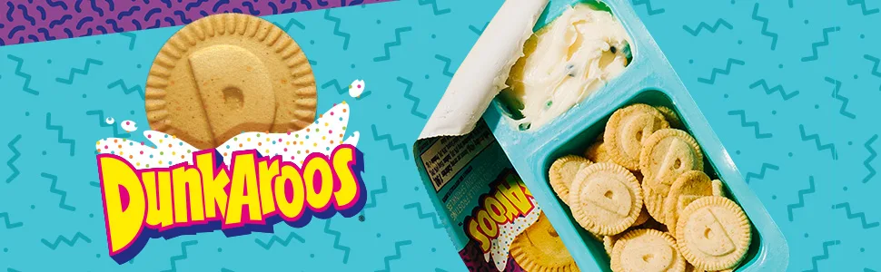 Dunkaroos, Vanilla Cookies and Vanilla Frosting, 6 ct, 9 oz 6 Count (Pack of 1) - Dunkaroos Banner image
