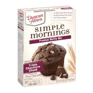 Duncan Hines Simple Mornings Triple Chocolate Chunk Premium Muffin Mix, 18.2 oz - product information 1