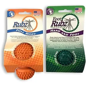 Due North Foot Rubz Combo Pack, Original Foot Rubz & Foot Massage Roller, 0.6 lb., multi colored, 2 piece set, (DNFCP3 Foot Rubz Ball/Foot Massage Roller Combo Pack - product information 4